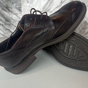 Gianni Russo men’s brown leather lace up wingtip brogue oxford shoe size 10